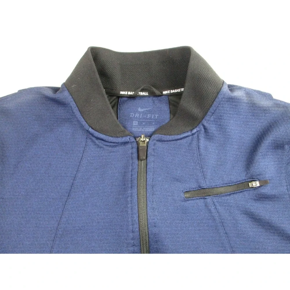 Nike Basketball Hyper Elite Jacket Mens Medium Blue L/S Full Zip Dri-Fit Pockets